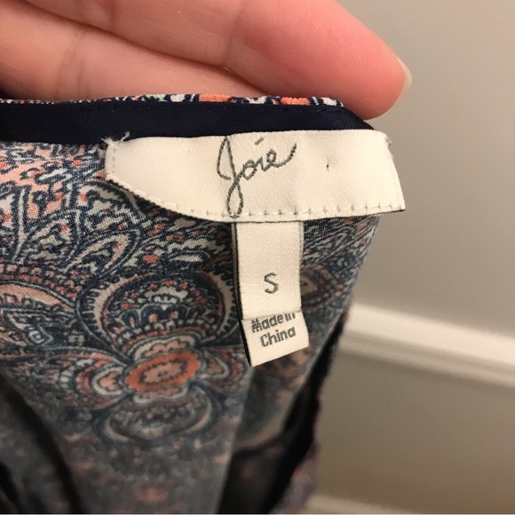 Joie Silk Tank Top small blue coral medallion paisley - Picture 4 of 6